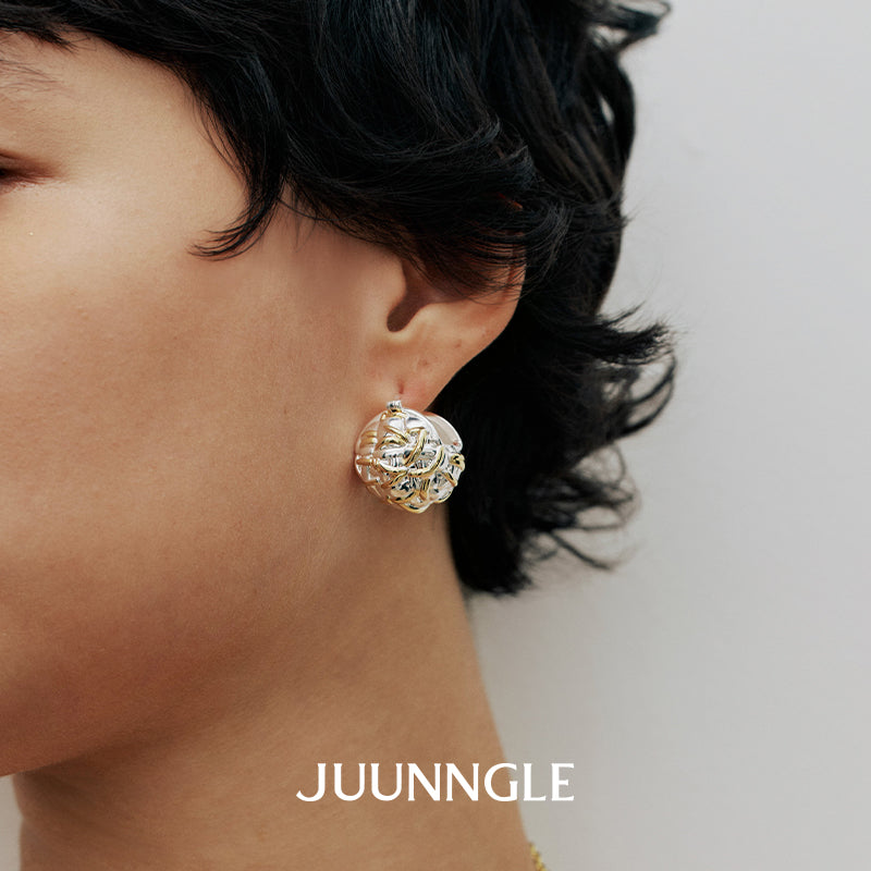 Tweeds round earrings