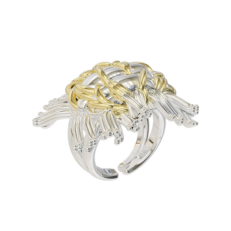 Tweeds tassel open ring