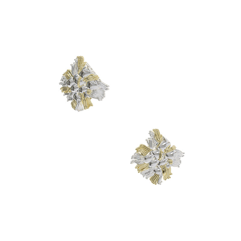 Tweeds woven stud earrings
