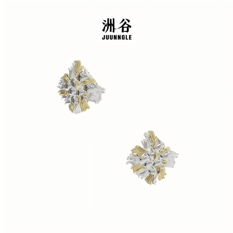 Tweeds woven stud earrings